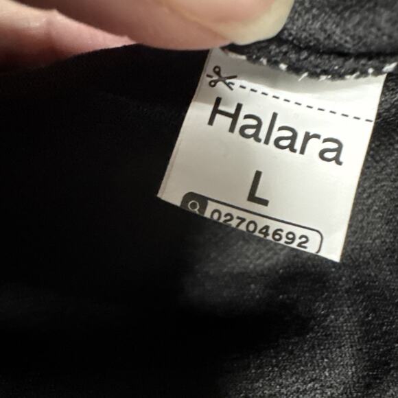 NWOT Halara Ribbed Stand Collar Long Sleeve Zipper Jacket Black Stripe Large - Picture 8 of 8